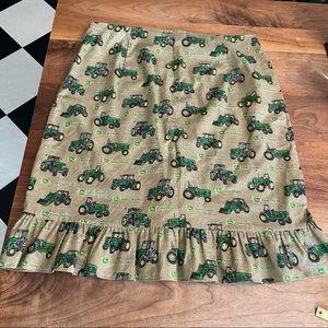 Boutique handmade John Deere tractor skirt size 14